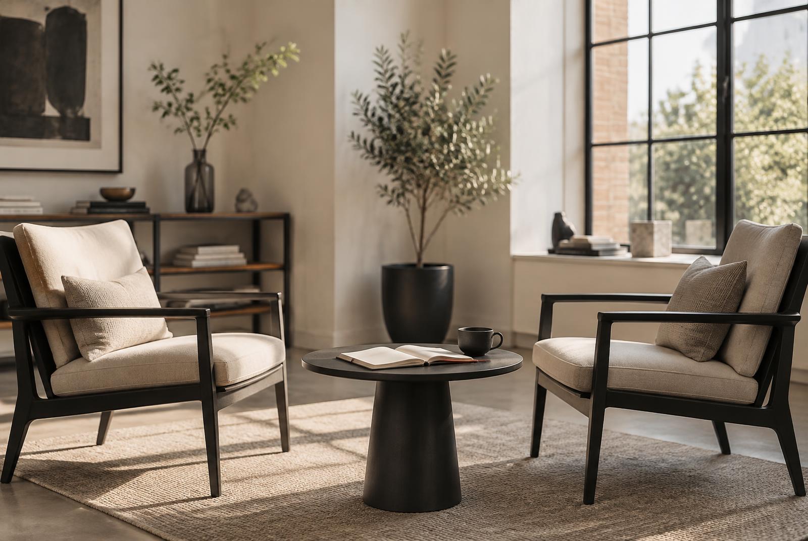 Two chairs prepared for a focused conversation